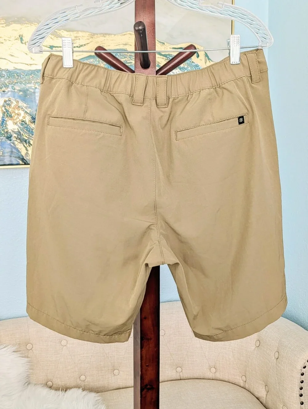 Banana Republic Men's Tan Flat-Front Shorts 34
